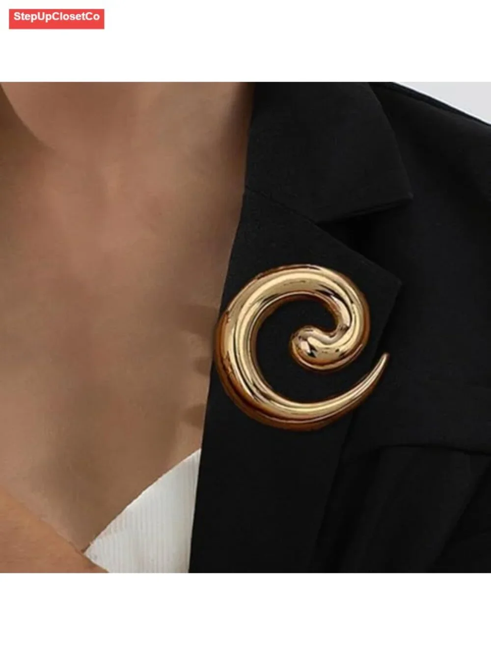 Spiral Brooch Pin for Women Alloy Crafted Statement Lapel Pin